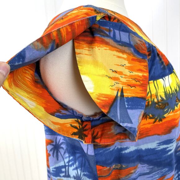 VTG Pacific Isle Creations of Hawaii Womens 20 Muu Muu Dress Sunset Tropical USA - Picture 4 of 11